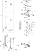 FRONT FORK, TRIPLE CLAMP